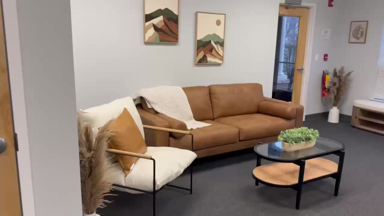 The calm, welcoming waiting area at Bright Beginnings Pediatric Therapy in Marlton, NJ